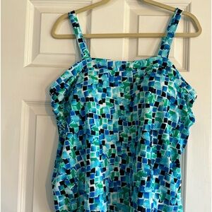Swim 365 Blue Tankini Top Size 16